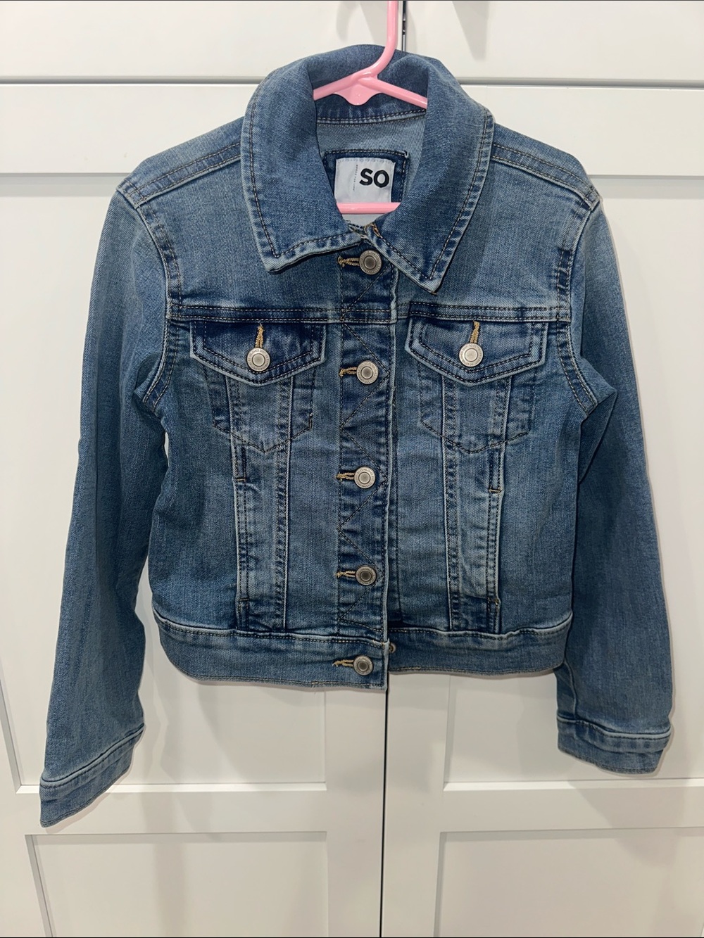 SO Girls' 7 Blue Denim Jean Jacket snaps